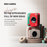 Green Retro Mini Digital Camera Keychain - 48MP Portable Pocket Camcorder with 1080p HD Video - Side View