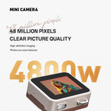 Green Retro Mini Digital Camera Keychain - 48MP Portable Pocket Camcorder with 1080p HD Video