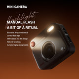 White Retro Mini Digital Camera Keychain - 48MP Portable Pocket Camcorder with 1080p HD Video - Top-Down View