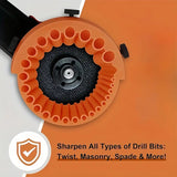 2 PCS Orange Universal Drill Bit Sharpener Attachment - Revive Dull Bits with Your Angle Grinder - Top-Down View