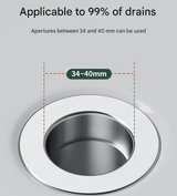 5 PCS Universal Pop-Up Sink Drain Stopper with Anti-Clog Filter Basket - Stainless Steel Hair Catcher & Anti-Odor Plug - Side View