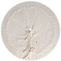 White Luxury Knit Christmas Tree Skirt with Cable-Knit Border - Rustic Holiday Decor(92cm)