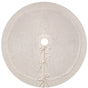 White Luxury Knit Christmas Tree Skirt with Cable-Knit Border - Rustic Holiday Decor(122cm)
