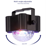 Black Sound Activated Disco Ball Party Light with Remote - RGB Strobe & UV Stage Lighting for Home Parties - Front View