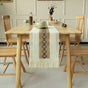 2-PCS Rhombus Bohemian Woven Table Runner with Tassels - Rustic Farmhouse Decor for Dining & Coffee Tables