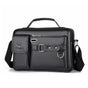 Black lychee pattern Men's Crossbody Shoulder Bag - Premium PU Leather Business & Commute Sling Bag