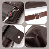Plain light brown Men's Crossbody Shoulder Bag - Premium PU Leather Business & Commute Sling Bag