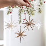 5-PCS Transparent New Christmas Ornament - Starburst Hanging Decor for Tree and Holiday Display - Front View