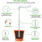 White Full Spectrum LED Grow Light with Telescopic Stake for Indoor Plants