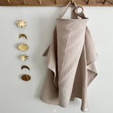 Grayish blue Soft Muslin Cotton Nursing Cover - Breathable Breastfeeding Apron for Privacy - Top-Down View