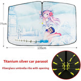 Snow Girl Foldable Car Windshield Sun Shade Umbrella - Ultimate UV & Heat Blocker for Interior Protection