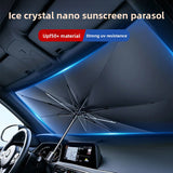 Snow Girl Foldable Car Windshield Sun Shade Umbrella - Ultimate UV & Heat Blocker for Interior Protection - Front View