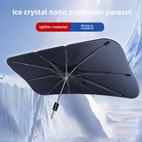 Small size Foldable Car Windshield Sun Shade Umbrella - Ultimate UV & Heat Blocker for Interior Protection - Side View