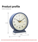 Pink Minimalist Silent Alarm Clock with Night Light - Non-Ticking Analogue Bedside & Desk Clock
