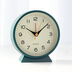 Dark green Minimalist Silent Alarm Clock with Night Light - Non-Ticking Analogue Bedside & Desk Clock