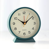 Dark green Minimalist Silent Alarm Clock with Night Light - Non-Ticking Analogue Bedside & Desk Clock