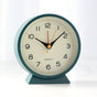Dark green Minimalist Silent Alarm Clock with Night Light - Non-Ticking Analogue Bedside & Desk Clock