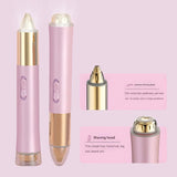 2-in-1 Electric Hair Remover for Women - Eyebrow Trimmer & Facial/Body Shaver with LED Light, USB-C Rechargeable(pink) - Front View
