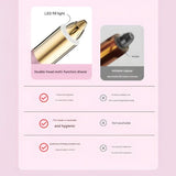2-in-1 Electric Hair Remover for Women - Eyebrow Trimmer & Facial/Body Shaver with LED Light, USB-C Rechargeable(pink) - Side View