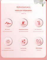 Multi-Functional Neck & Face Beauty Massager - Constant Heat, Ion Infusion & Sonic Vibration(silver) - Top-Down View