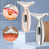 Multi-Functional Neck & Face Beauty Massager - Constant Heat, Ion Infusion & Sonic Vibration(purple) - Front View