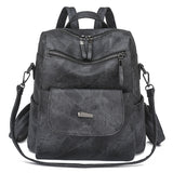 Stylish Women's PU Leather Backpack - Versatile Shoulder Bag with Multiple Pockets(black)