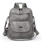Stylish Women's PU Leather Backpack - Versatile Shoulder Bag with Multiple Pockets(Gray)