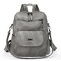 Stylish Women's PU Leather Backpack - Versatile Shoulder Bag with Multiple Pockets(Gray)