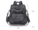 Stylish Women's PU Leather Backpack - Versatile Shoulder Bag with Multiple Pockets(Khaki)
