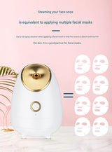 Nano Ionic Facial Steamer - Deep Hydration Hot Mist Face Steamer for Home Spa & Skincare(white) - Top-Down View