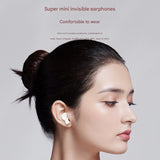 Mini True Wireless Bluetooth 5.3 Earbuds - Heart/Capsule Case, Touch Control, Auto-Connect(black) - Top-Down View