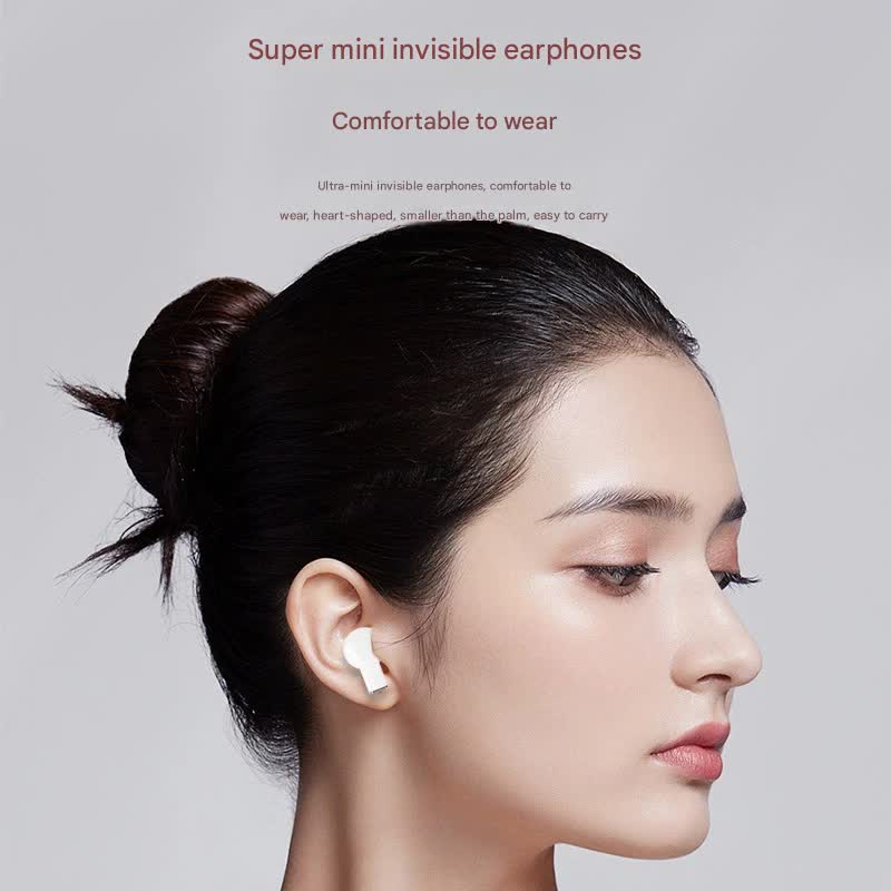 Mini True Wireless Bluetooth 5.3 Earbuds - Heart/Capsule Case, Touch Control, Auto-Connect(purple)