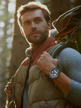 Rugged Outdoor Sport Smartwatch - HD Display, Compass, Flashlight, 100+ Sports Modes, Health Monitoring & Bluetooth Calls(Camouflage blue) - Side View
