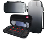 Portable Hard Shell Travel Case for Nintendo Switch/Switch Lite/OLED - Game Card Slots & Accessory Pocket(Gradient gray and white)