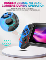 S7 Trendy Joystick Handheld Game Console - 620 Built-in Games, TV Output, Crystal Buttons & 2-Player Support(Red and blue) - Side View