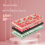 Wireless Keyboard & Mouse Combo - Retro Round Keycaps, 2.4GHz Ergonomic Design(black) - Side View