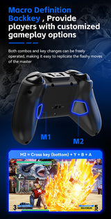 G6 Pro Wireless Gaming Controller - Hall Joysticks & Triggers, Multi-Platform, Six-Axis Gyro, Turbo & Macro(grey) - Rear View