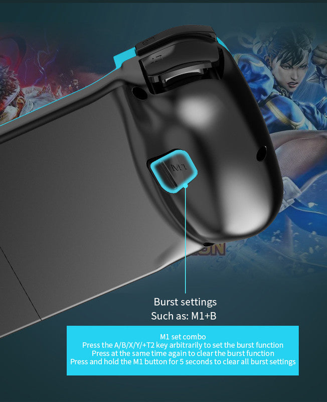 Portable Telescopic Mobile Game Controller - Bluetooth 5.0, iOS/Android/PC Compatible, 400mAh Battery(blue)