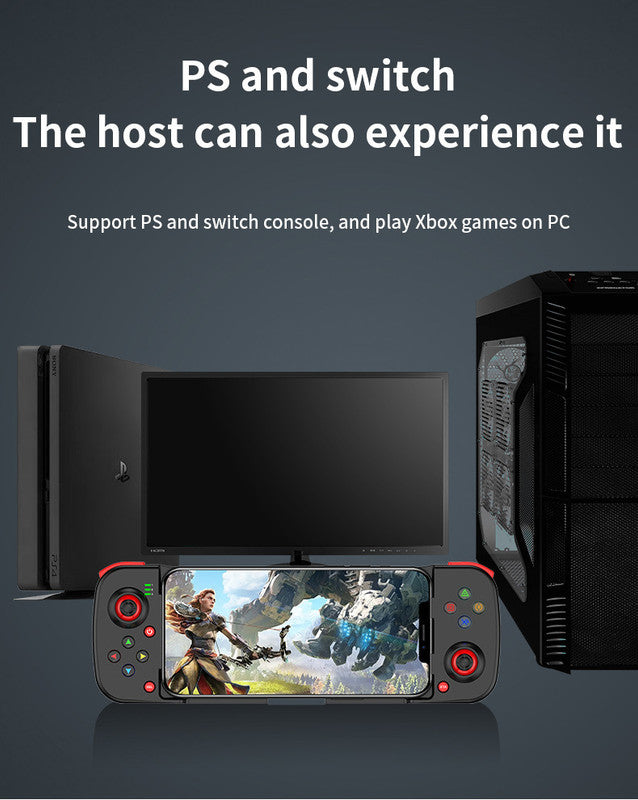 Portable Telescopic Mobile Game Controller - Bluetooth 5.0, iOS/Android/PC Compatible, 400mAh Battery(black)