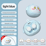 Fun Face-Changing TWS Earbuds with Rotating Case - Bluetooth 5.4, High-Quality Sound(Light Blue)