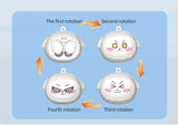 Fun Face-Changing TWS Earbuds with Rotating Case - Bluetooth 5.4, High-Quality Sound(Light Blue) - Side View