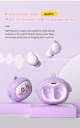 Fun Face-Changing TWS Earbuds with Rotating Case - Bluetooth 5.4, High-Quality Sound(Light Blue) - Top-Down View