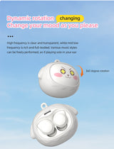 Fun Face-Changing TWS Earbuds with Rotating Case - Bluetooth 5.4, High-Quality Sound(white) - Front View
