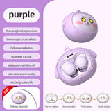 Fun Face-Changing TWS Earbuds with Rotating Case - Bluetooth 5.4, High-Quality Sound(purple)