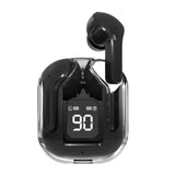 Transparent Capsule TWS Earbuds with LED Digital Display - Bluetooth 5.3, IPX4 Waterproof, Type-C Charging(black)