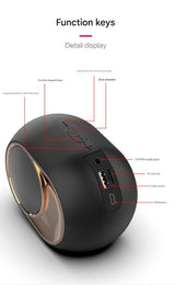 Portable Wireless Bluetooth 5.0 Speaker - TWS Stereo, Powerful Bass, Hands-Free Calls & Multiple Playback Modes(black) - Top-Down View