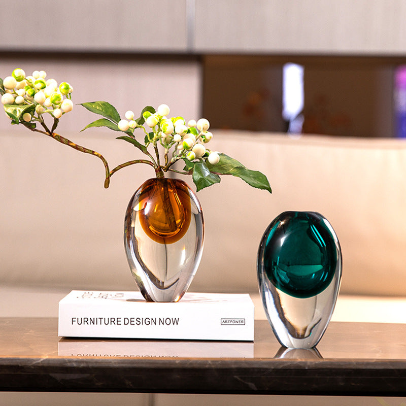 Artistic Teardrop Glass Vase - Handcrafted Glazed Finish for Hydroponics & Floral Decor(blue)