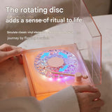 Retro Vinyl Bluetooth Speaker with Water Ripple Light Projection & 360 Surround Sound(pink) - Side View