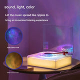 Retro Vinyl Bluetooth Speaker with Water Ripple Light Projection & 360 Surround Sound(grey) - Front View