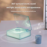 Retro Vinyl Bluetooth Speaker with Water Ripple Light Projection & 360 Surround Sound(grey) - Top-Down View
